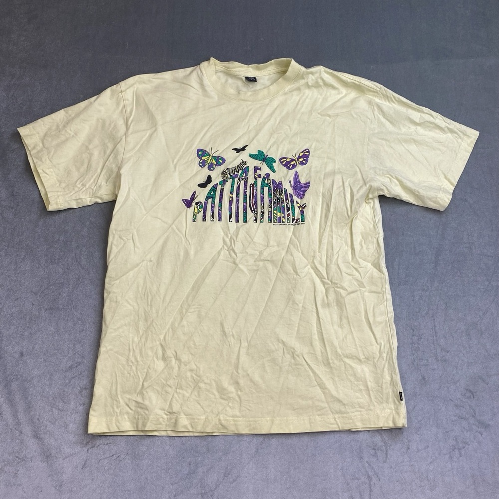 Patta Family T Shirt Cream Butterfly Logo Mens Large‎